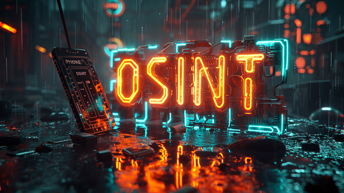 Reverse Phone OSINT illustration with SIM card and signal waves