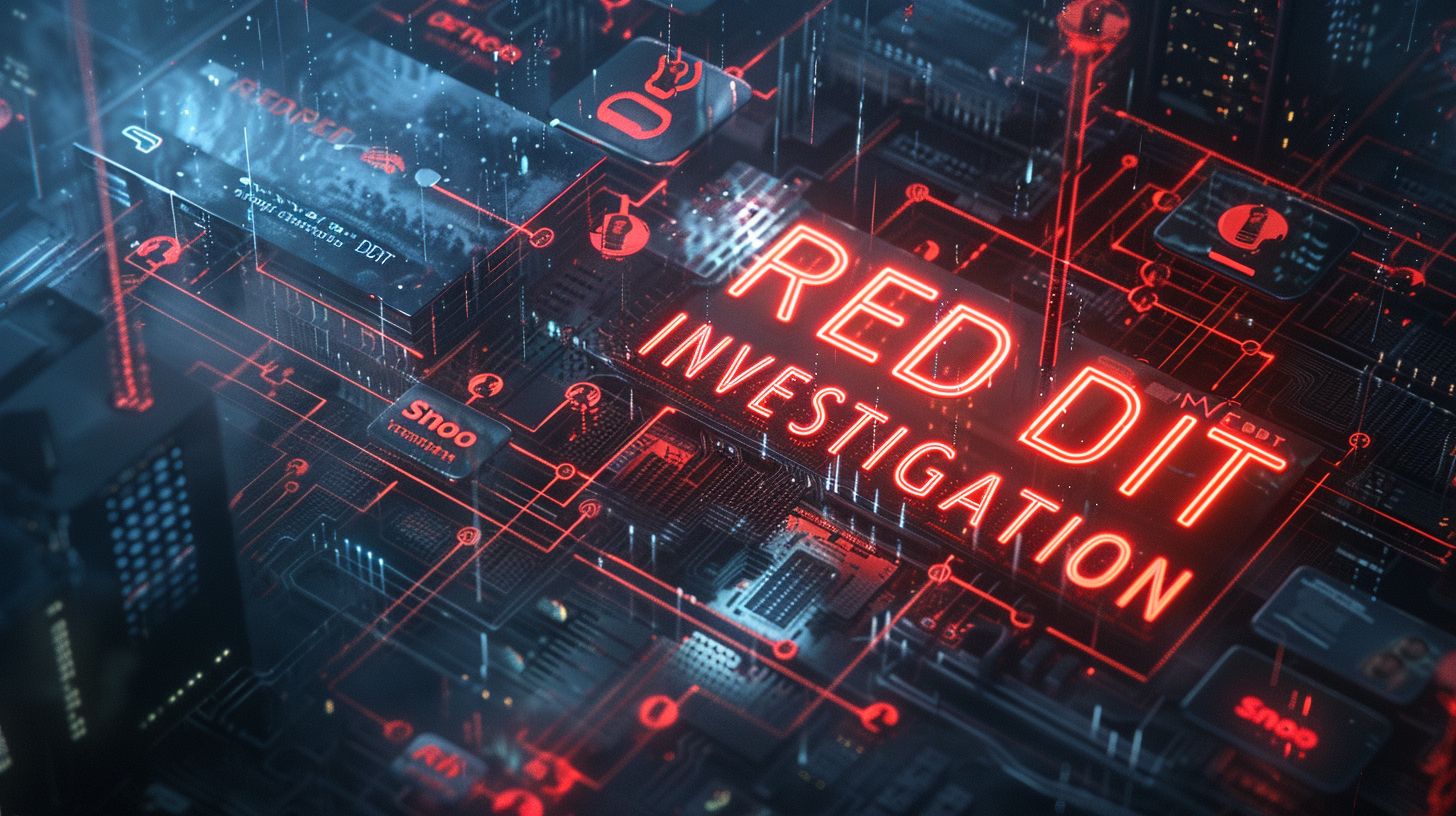 Reddit OSINT investigation concept with stylized antenna and comment bubbles